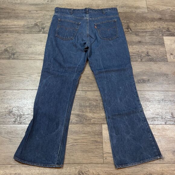 Vintage 70s/80s Levi's Orange Tab Blue Flare Jeans - Men's Size 40 x 34 - Picture 7 of 12